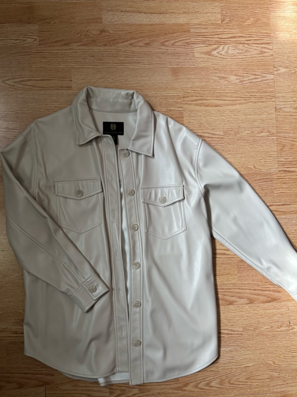 House of Harlow 1960 Soft Cream Vegan Leather Jacket